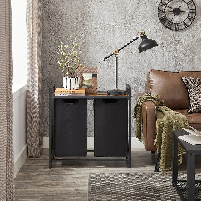 bac a linge double harmonieux salon canapé lampe table basse