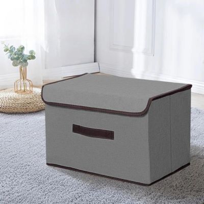 boite de rangement avec couvercle amovible et poigne renforce gris