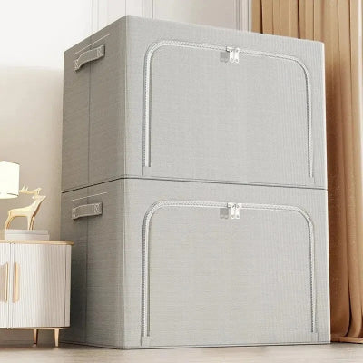 boite de rangement vetement gris superpose