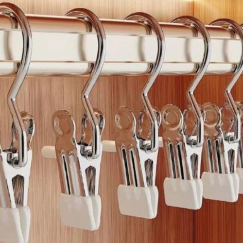 cintre pince blanc et chrome