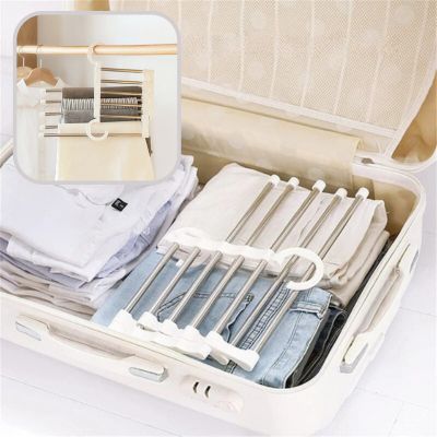 cintre pour pantalon blanc et argent pour 5 pantalons pratique se glisse dans une valise sans prendre de place