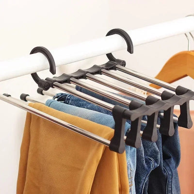 cintre pour pantalon noir pour ranger 5 pantalons gain de place penderie