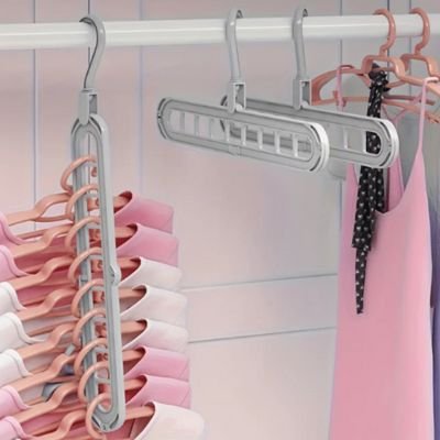 cintre rangement gris vertical penderie 9 vĂȘtements