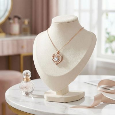 collier coeur sur presentoire chambre coiffeuse