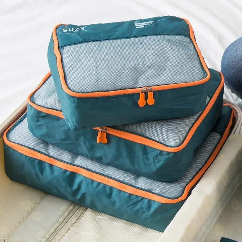 kit organisateur valise 3 cubes double zip maille nid abeille