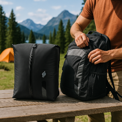 organisateur de valise homme prépare sac à dos camping pratique
