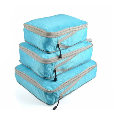 organisateur pour valise bleu fermeture éclair réducteur volume habit valise