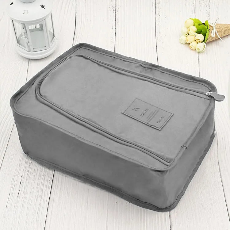 organisateur pour valise gris zippé 2 pairs chaussures optimisation espace
