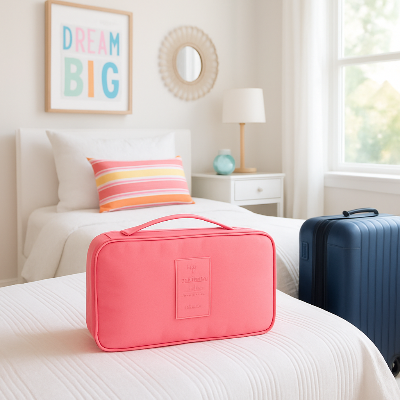 organisateur pour valise rose idéal adolescent colonie voyage agrément