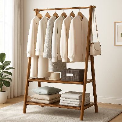 portant vĂȘtement bois chambre range vĂȘtement Ă porter de main
