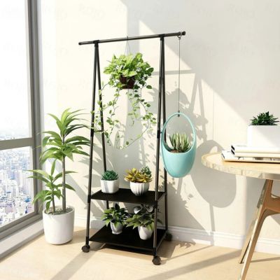 portant vêtement décoration suspendre plantes vertes salon balcon