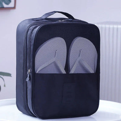rangement valise bleu chaussure claquette chaussson