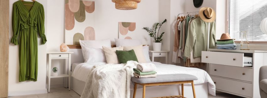 rangement chambre happiness chevet lit dressing optimise commode portant bout de lit fonctionnel harmonie espace retrouves