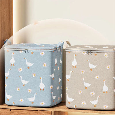 sac de rangement bleu beige etagere chambre dressing