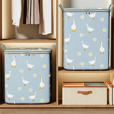sac de rangement bleu couette vêtement dressing rendu propre armoire
