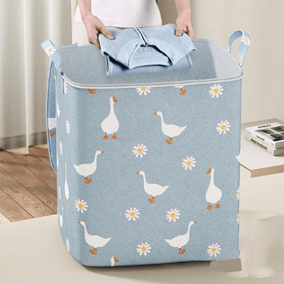 sac de rangement bleu femme range pull vêtement hors saison