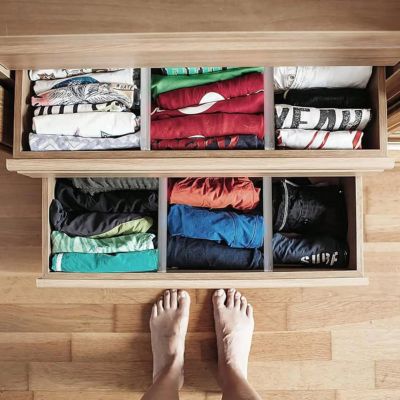 séparation pour tiroir t-shirt short jogging tout est bien organisé
