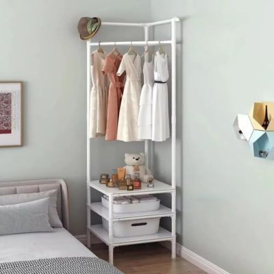 armoire d angle blanc lit chambre contemporaine