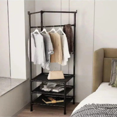 armoire d'angle'noir'idee deco chambre lit