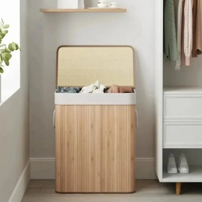 bac à linge 3 compartiments chambre linge sale dressing