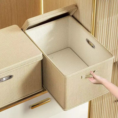 boite de rangement 3 poignées fond et couvercle amovible étagère dresssing