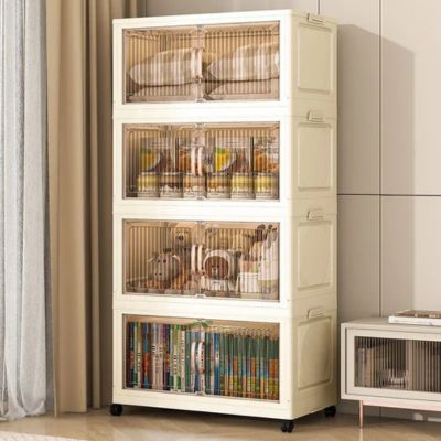 boite de rangement chambre 4 caissons porte placard transparente contour blanc objet bien organise