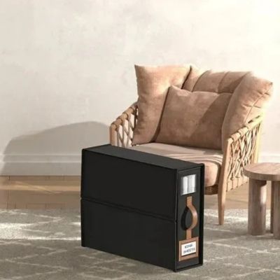 boite de rangement noir chambre fauteuil osie coussin