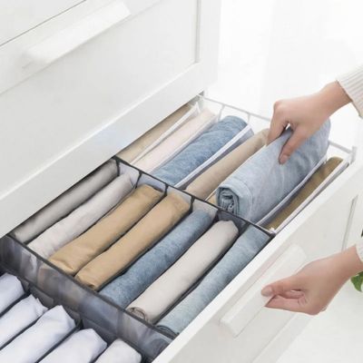 boite de rangement pour vetement 9 compartiments gris