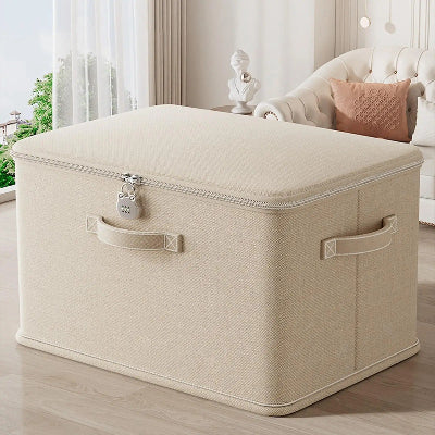 boite de rangement pour vetements ferme cadenas zip 3 poignees