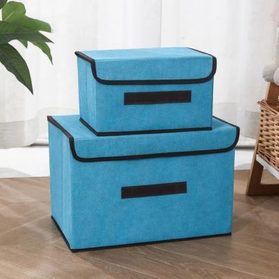 boite de rangement tissu bleu taille S et M