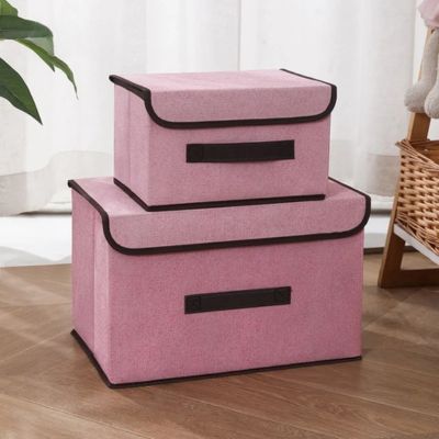 boite de rangement tissu rose taille S et M