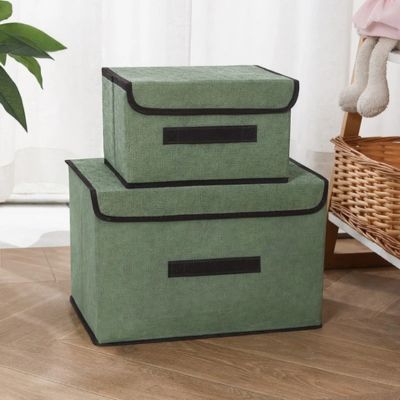 boite de rangement vetement vert taille S et M