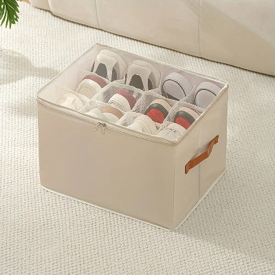 boite rangement chaussures beige 12 compatiments