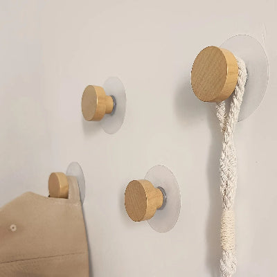 crochet mural adhésif en bois casquette sac accroche chambre