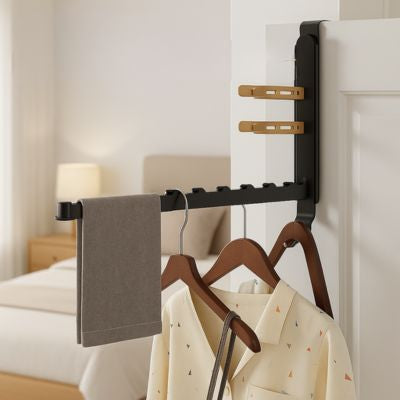 crochet porte télescopique noir grande capacité rangement suspendu chambre