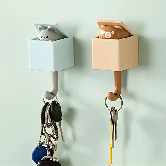 crochets muraux boite chat sort accroche clée