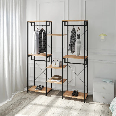 dressing penderie rangement chambre noir chêne gain de place