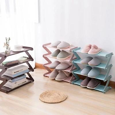 étagère à chaussure forme z modele marron rose ou bleu