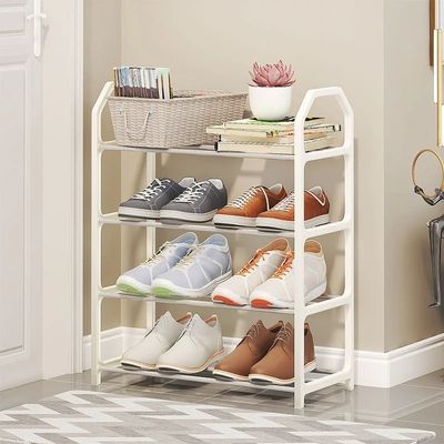 étagère à chaussures blanc acier chambre élégante