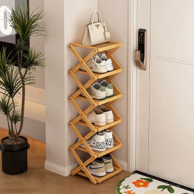 étagère a chaussures bois bambou élégante pliable chambre optimise