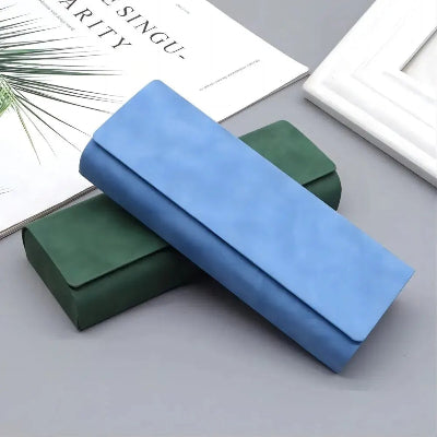 étuis à lunettes rigide bleu vert