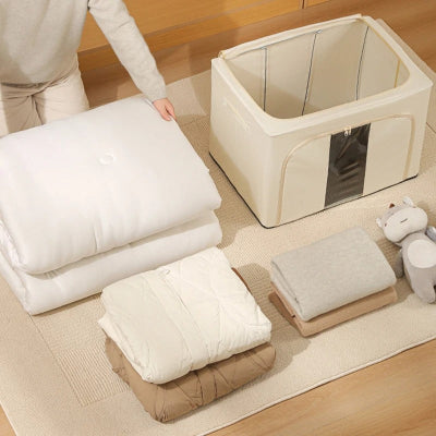 femme couette vêtement nounours boite de rangement vetement