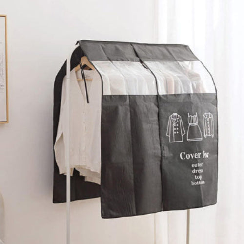 housse à vêtements noir fenêtre transparente penderie dressing