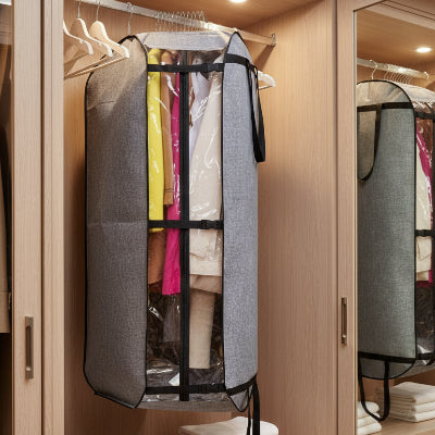 housse vetement voyage grid clair suspendu armoire