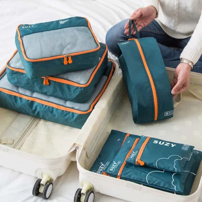 kit organisateur valise vert orange préparation voyage facile