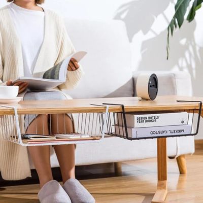 panier de rangement suspendu élégant pour étagère ou table basse