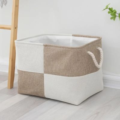 panier rangement blanc beige idéal dressing buanderie salle de bain chambre