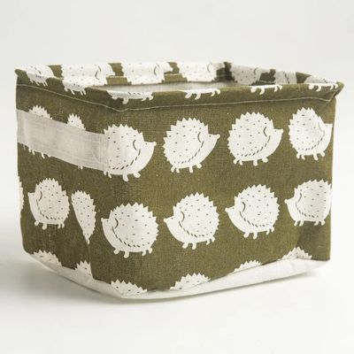 panier rangement blanc hérisson kaki poignées renforcées