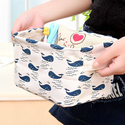 panier rangement blanc motif baleine poignées tenue femme fourniture bureau