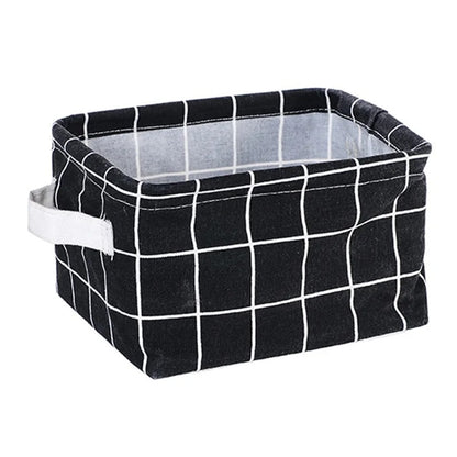 panier rangement quadrillage noir blanc chambre bureau buanderie salon salle de bain